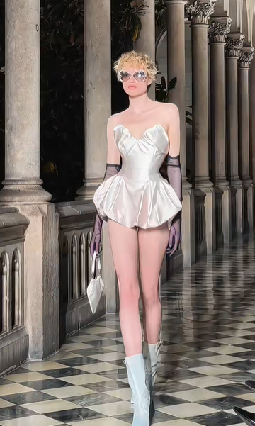 Unique A Line Sweetheart Neck White Satin Short Homecoming Dress Cocktail Dress HZ1023